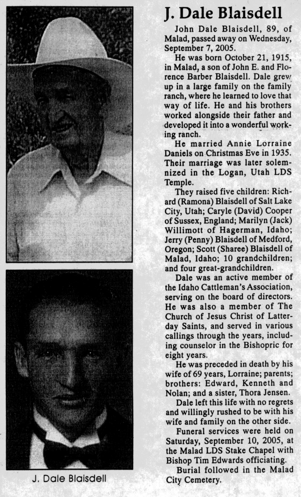 John Dale Blaisdell obit
