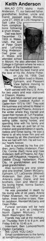 Keith Anderson obit
