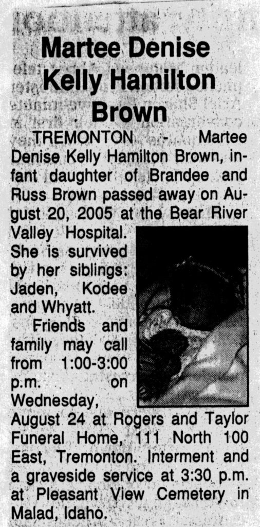 Martee Denise Kelly Hamilton Brown obit