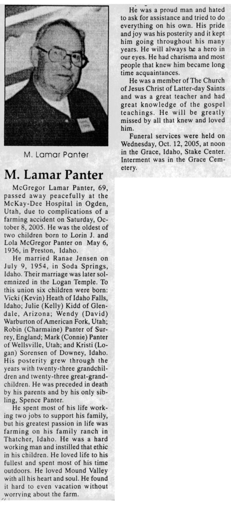 McGregor Lamar Panter obit