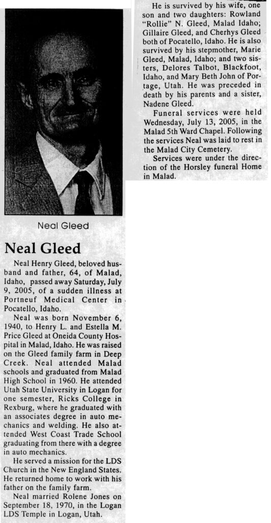 Neal Henry Gleed obit