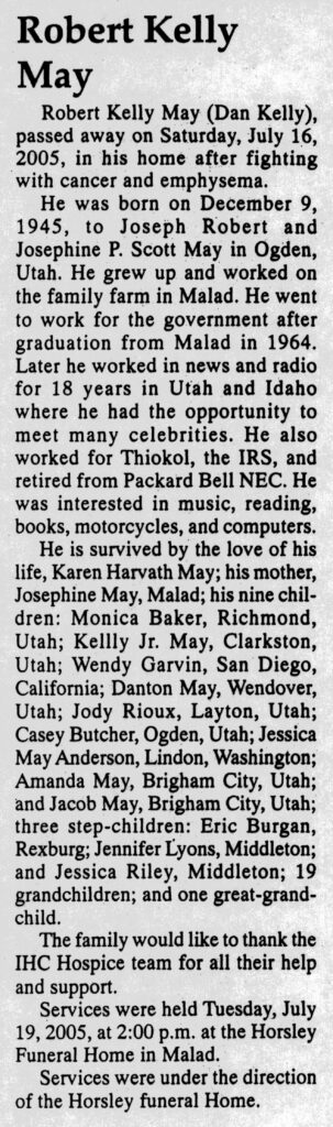 Robert Kelly May obit