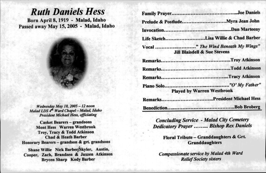Ruth Daniels Hess program