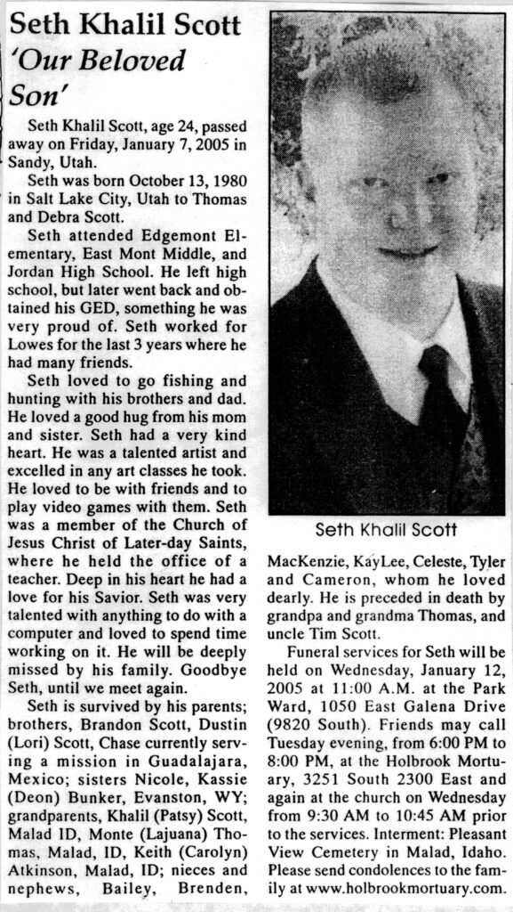 Seth Khalil Scott obit