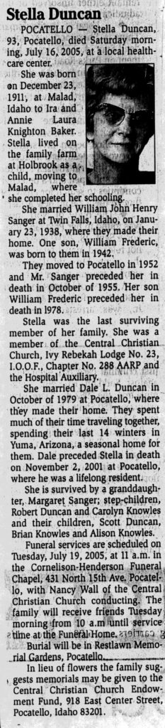 Stella Duncan obit