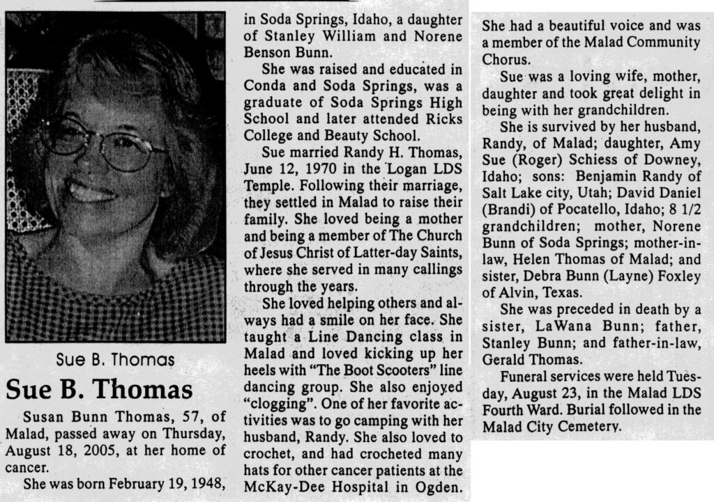 Susan Bunn Thomas obit