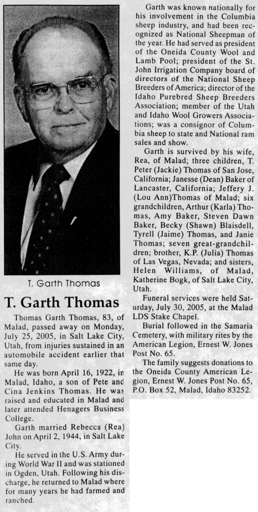 Thomas Garth Thomas obit