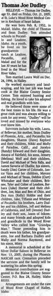 Thomas Joe Dudley obit