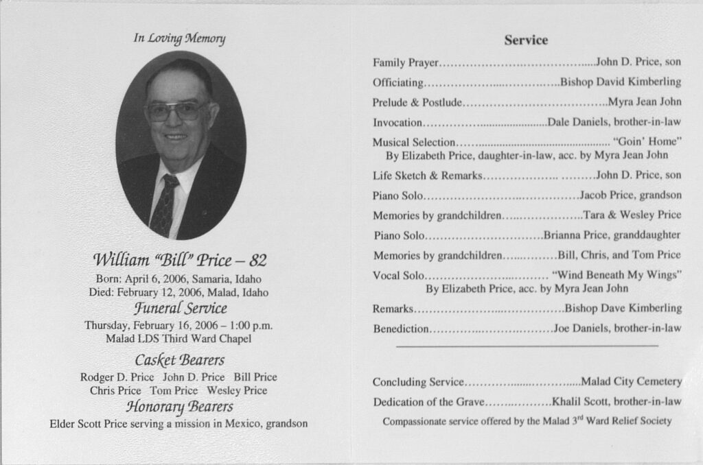 William Williams (Bill) Price program