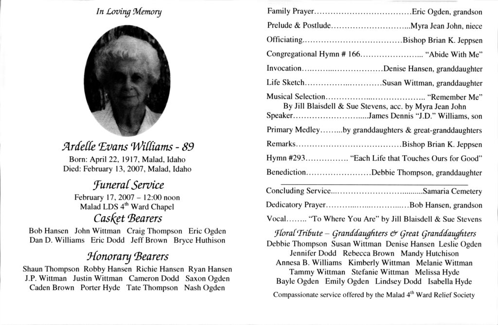 Ardelle Evans Williams program