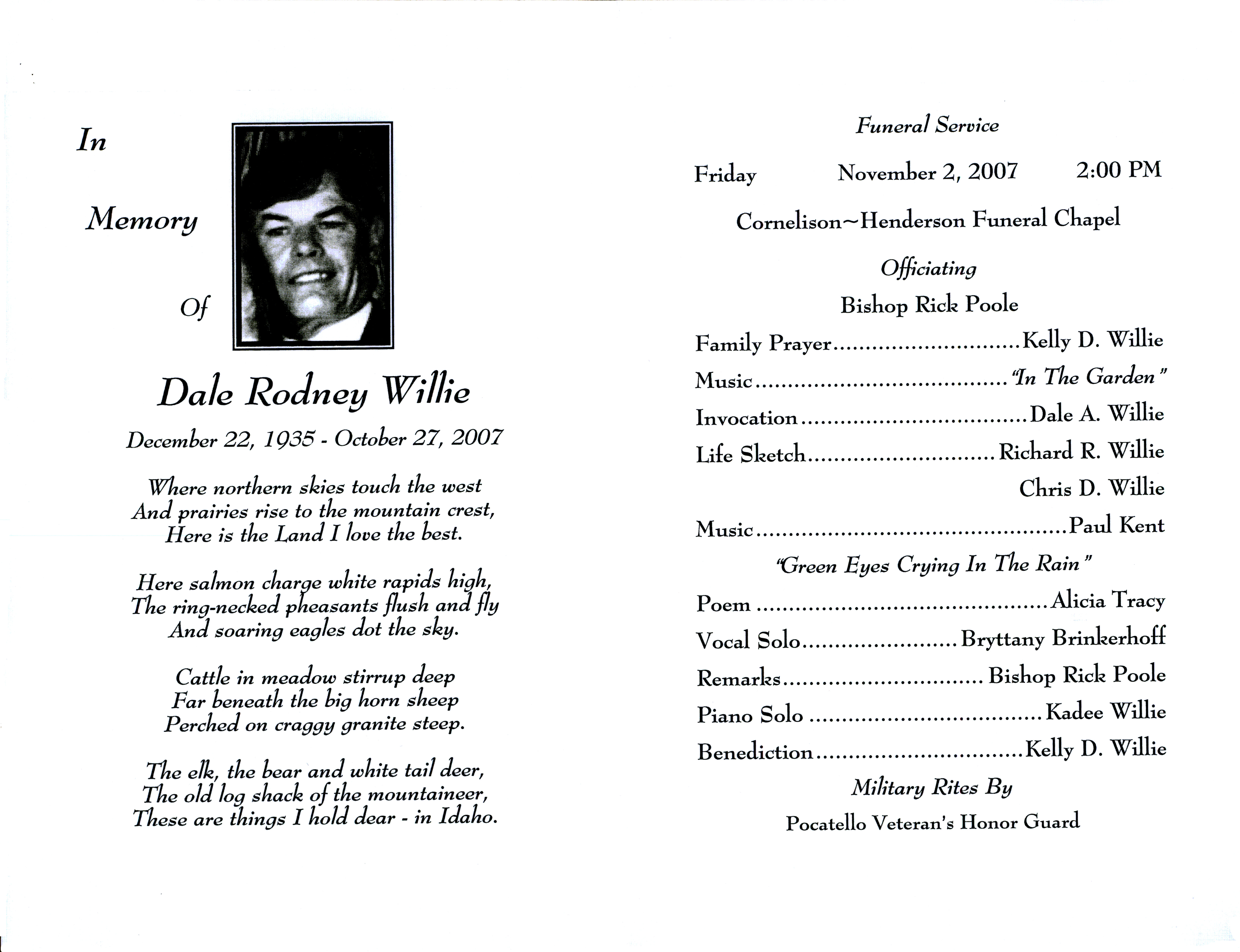 Dale Rodney Willie program