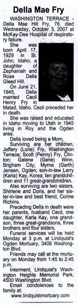 Della Mae Fry obit