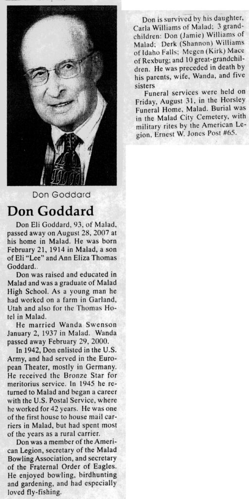 Don Eli Goddard obit