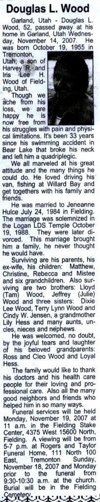 Douglas L Wood obit