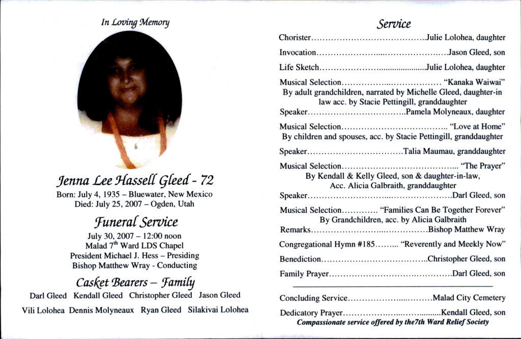 Jenna Lee Hassell Gleed program