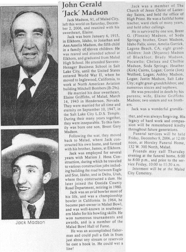 John Gerald (Jack) Madson obit