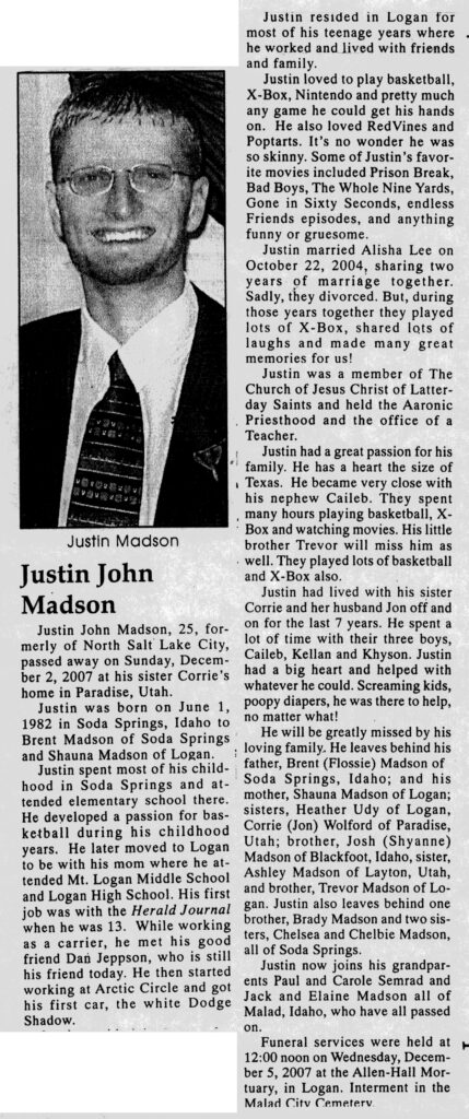 Justin John Madson obit