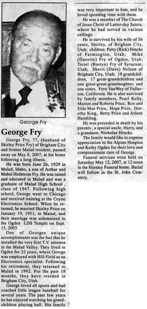Lindberg George Fry obit