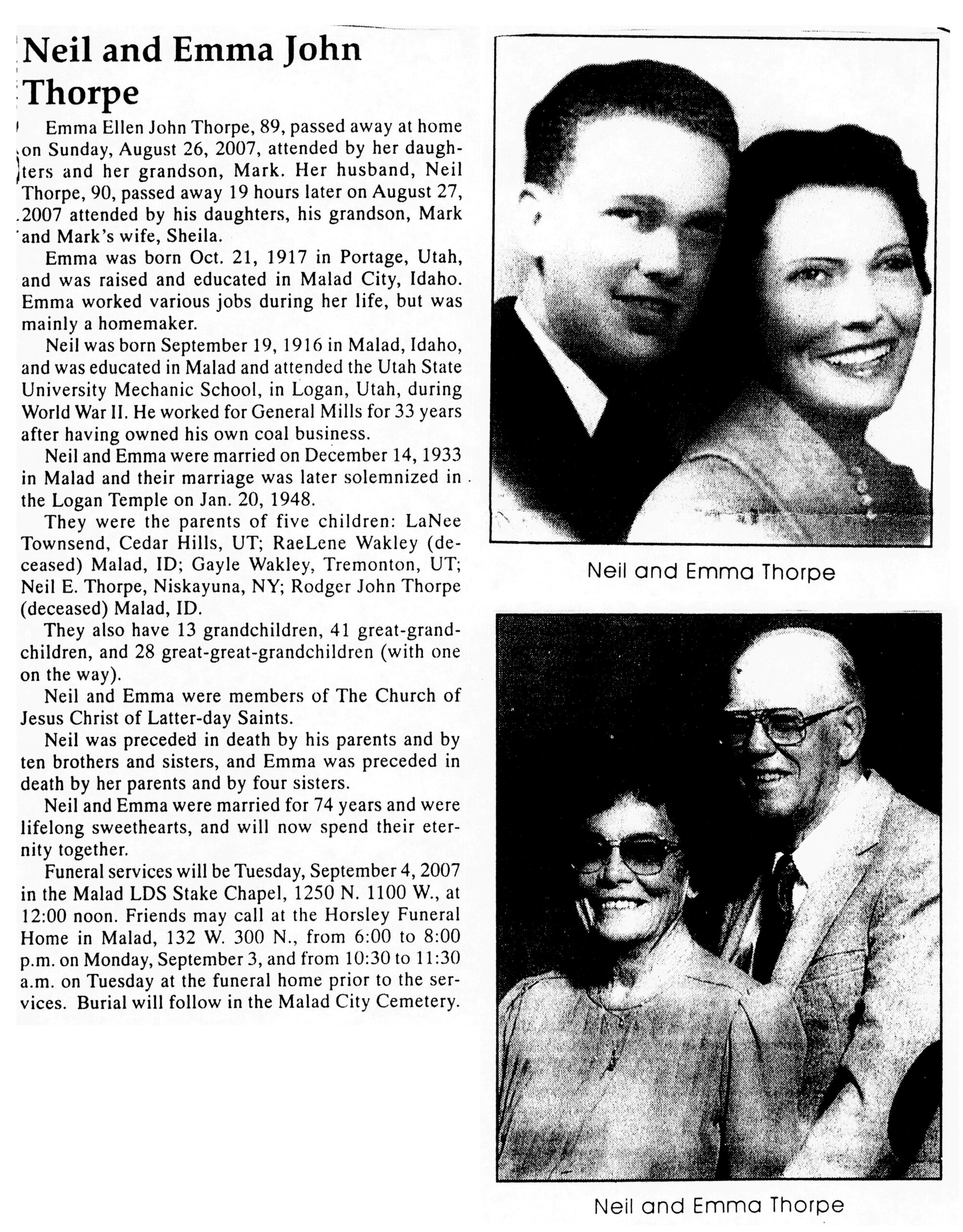 Neil Thorpe obit