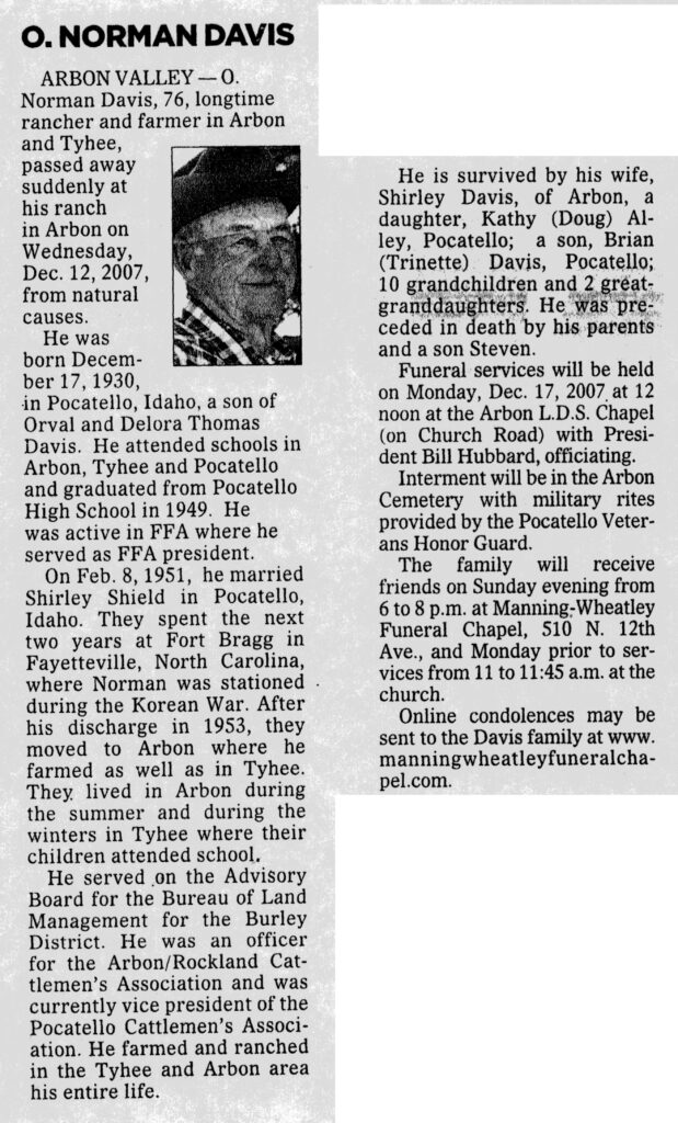 O Norman Davis obit