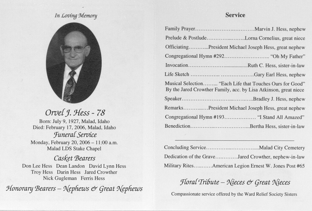 Orvel J Hess program