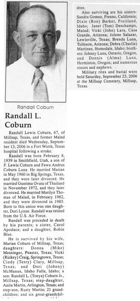 Randall Lewis Coburn obit