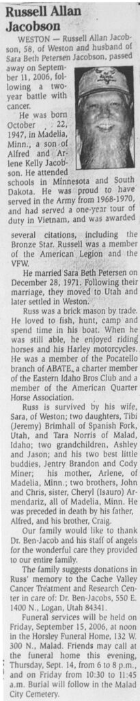 Russell Allan Jacobson obit