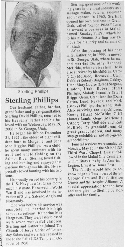 Sterling David Phillips obit