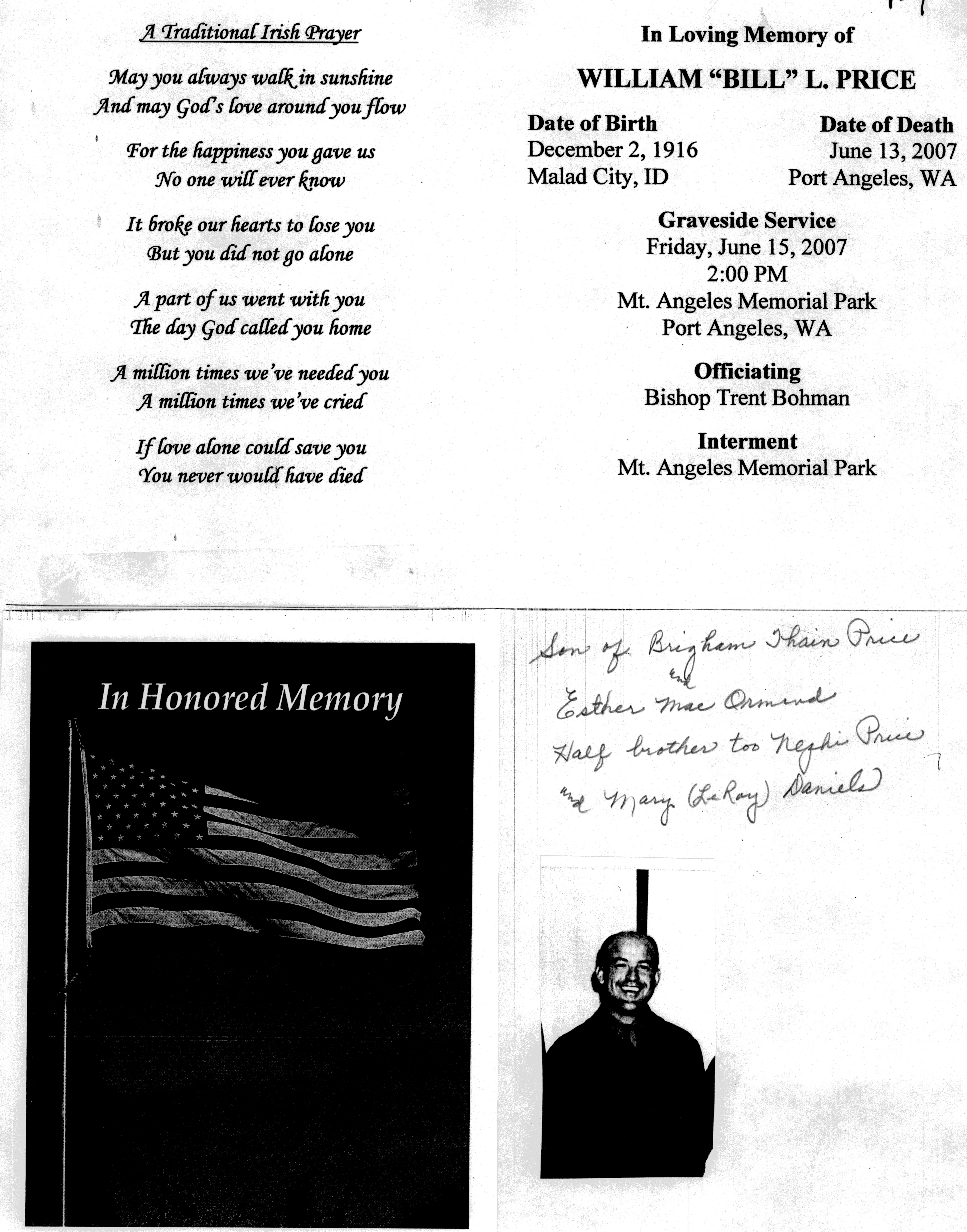 William (Bill) L Price program