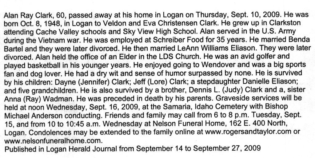 Alan Ray Clark obit