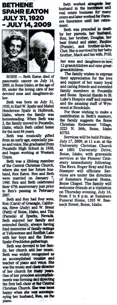 Bethene Spahr Eaton obit