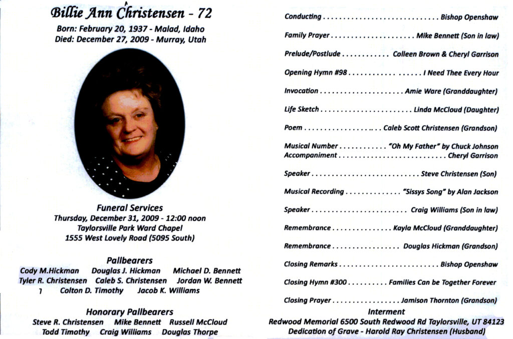 Billie Ann Christensen program