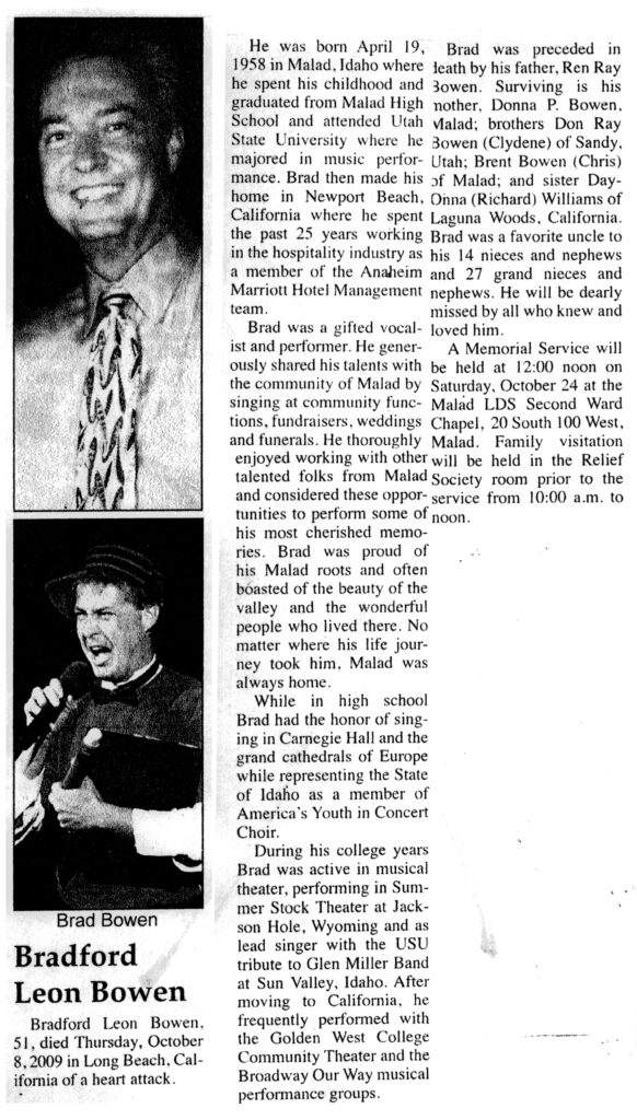Bradford Leon Bowen obit