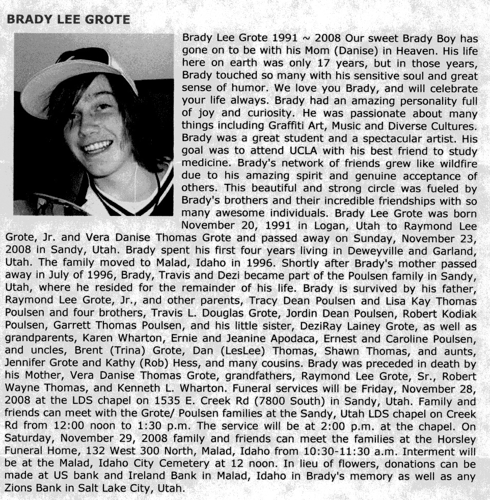 Brady Lee Grote obit