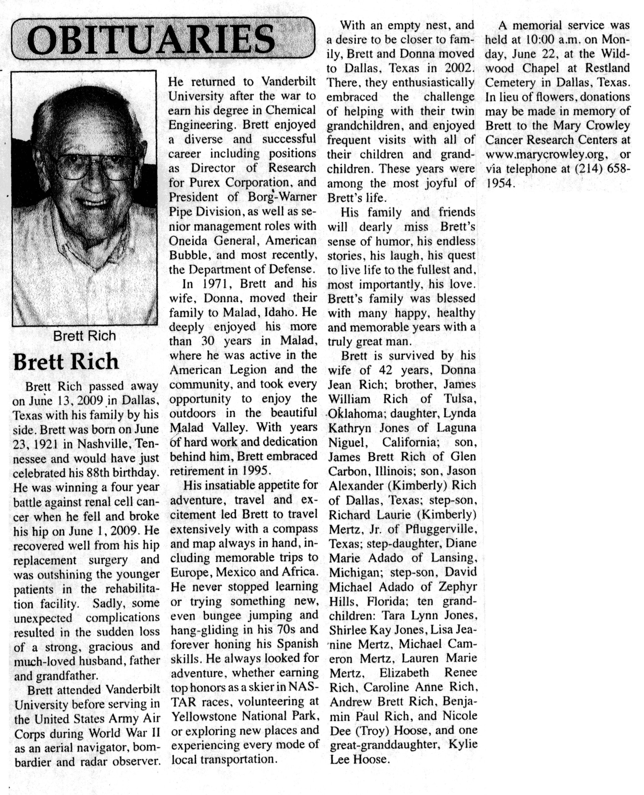 Brett Rich obit
