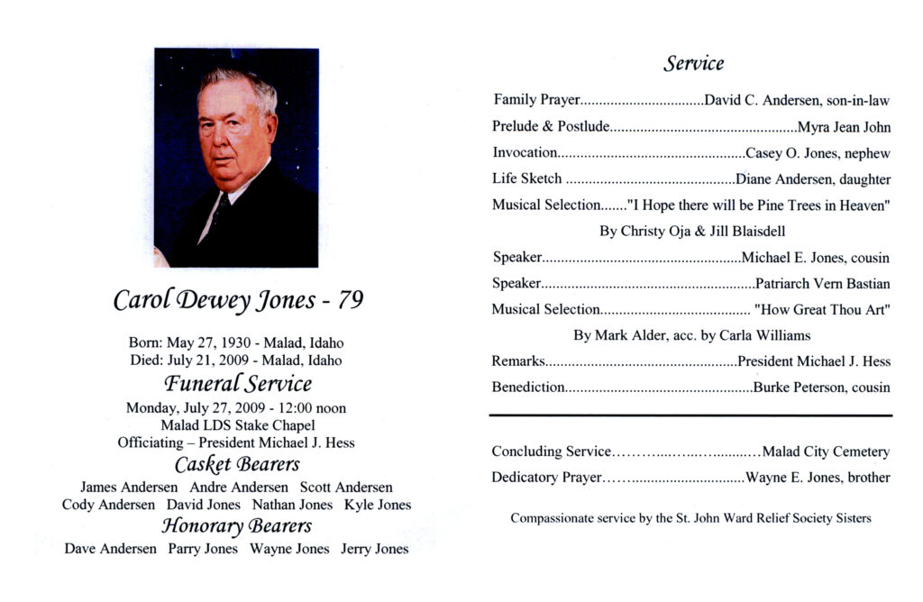 Carol Dewey Jones program