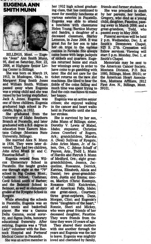 Eugenia (Jean) Ann Smith Munn obit