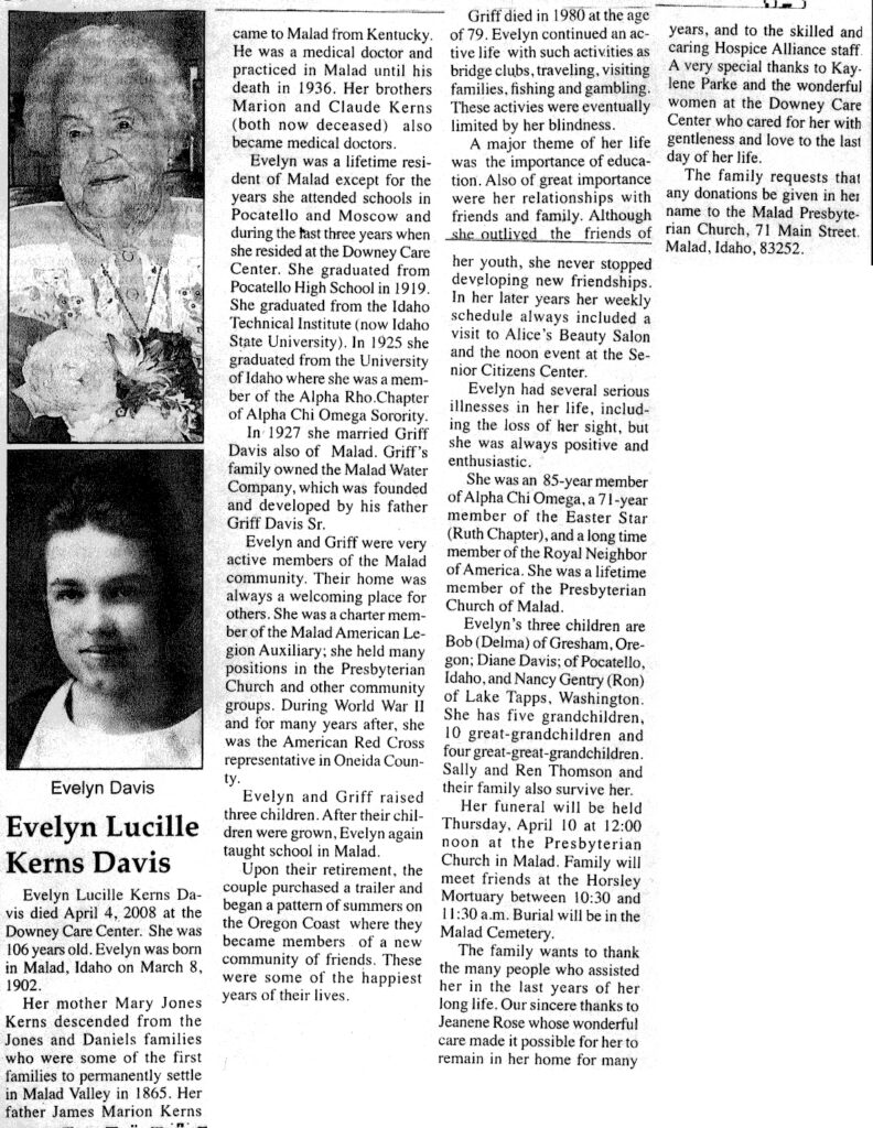 Evelyn Lucille Kerns Davis obit