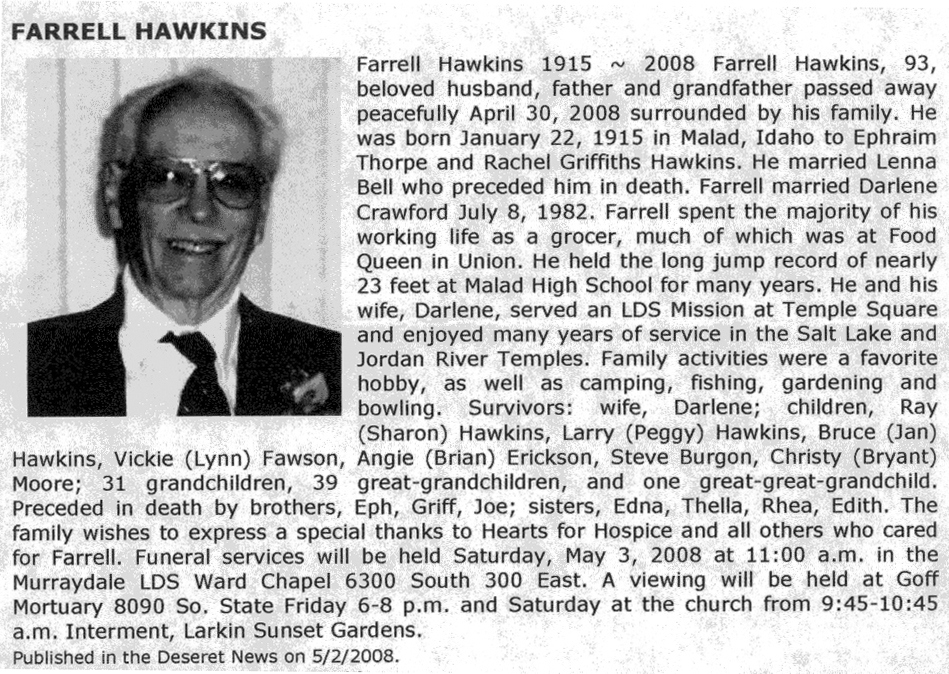 Farrell Hawkins obit