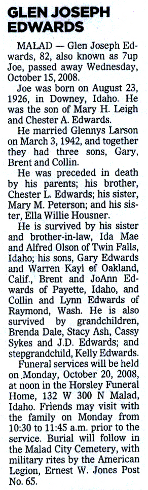 Glen Joseph Edwards obit