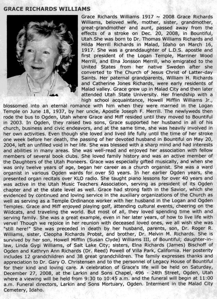 Grace Richards Williams obit