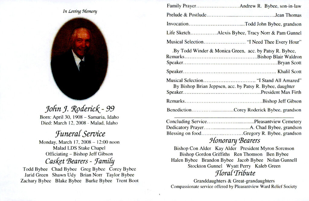 John J Roderick program