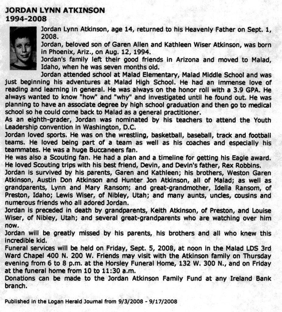 Jordan Lynn Atkinson obit