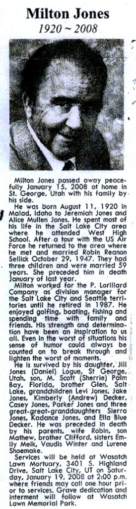 Milton Jones obit