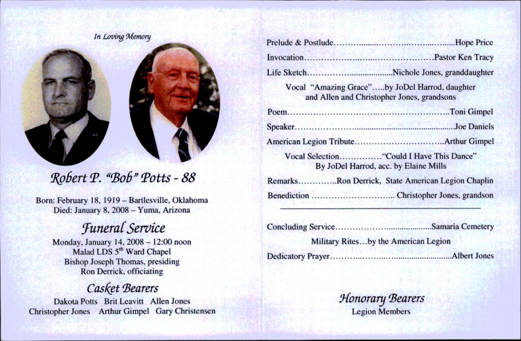 Robert P (Bob) Potts program