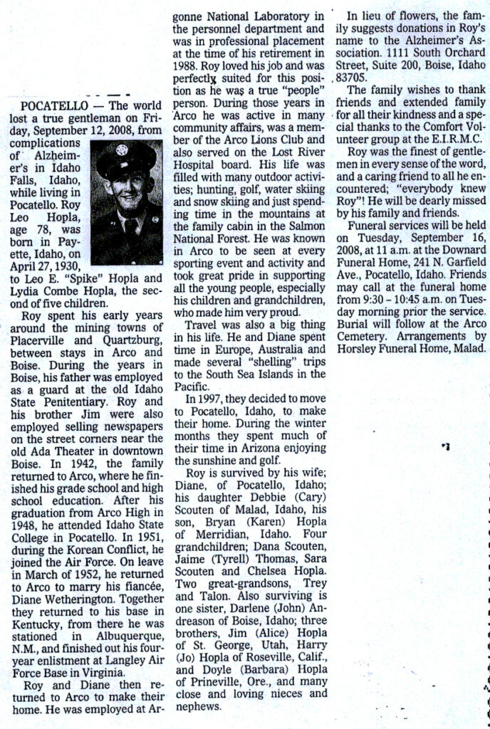 Roy Leo Hopla obit2