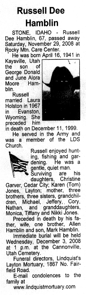 Russell Dee Hamblin obit