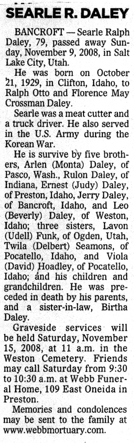 Searle Ralph Daley obit