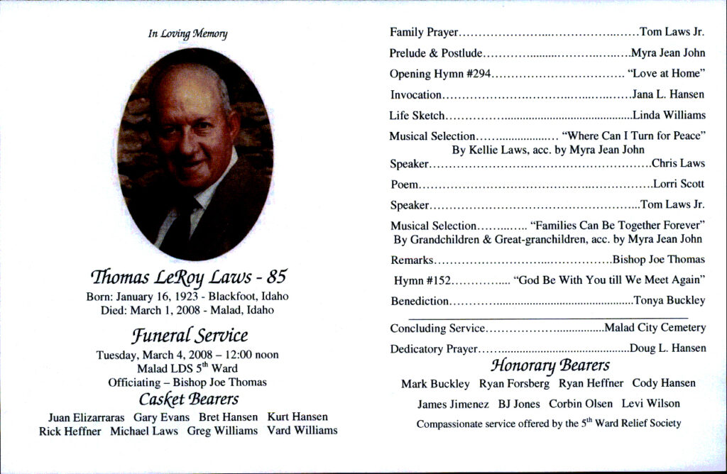 Thomas LeRoy Laws program