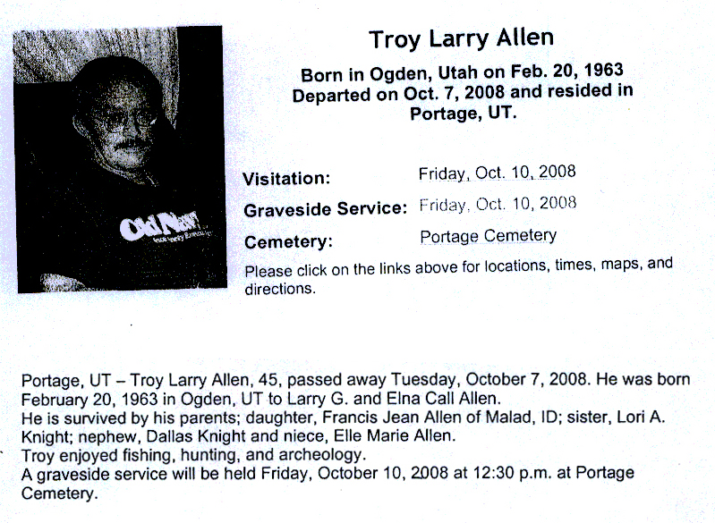 Troy Larry Allen obit
